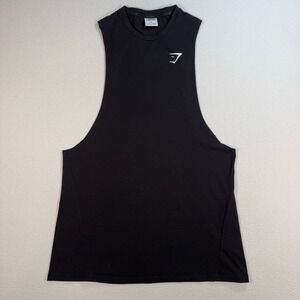 Gymshark Critical Drop Arm Tank Top Mens S Black Slim Fit Stretch Logo Gym A1A2R